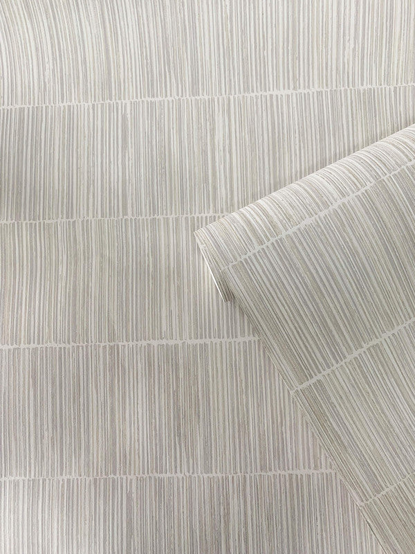 Bamboo Stripe Wallpaper in Cream/Silver