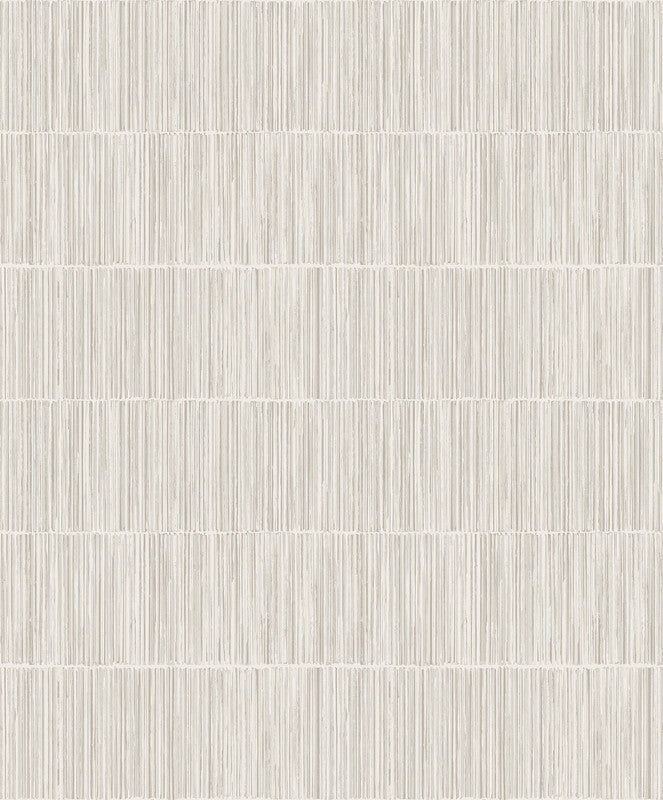 Bamboo Stripe Wallpaper in Cream/Silver