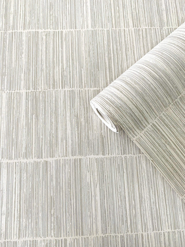 Bamboo Stripe Wallpaper in Beige/Silver