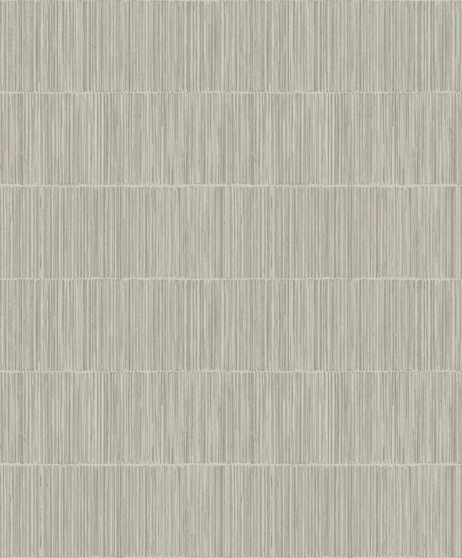 Sample Bamboo Stripe Wallpaper in Beige/Silver