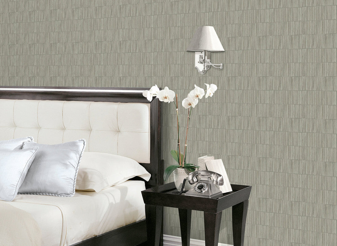 Bamboo Stripe Wallpaper in Gold/Silvery