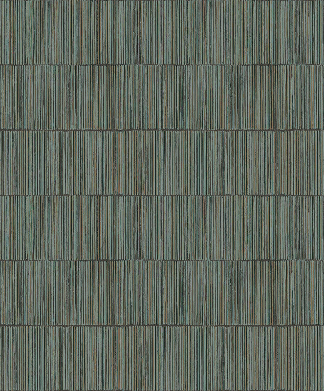 Bamboo Stripe Wallpaper in Green/Gold
