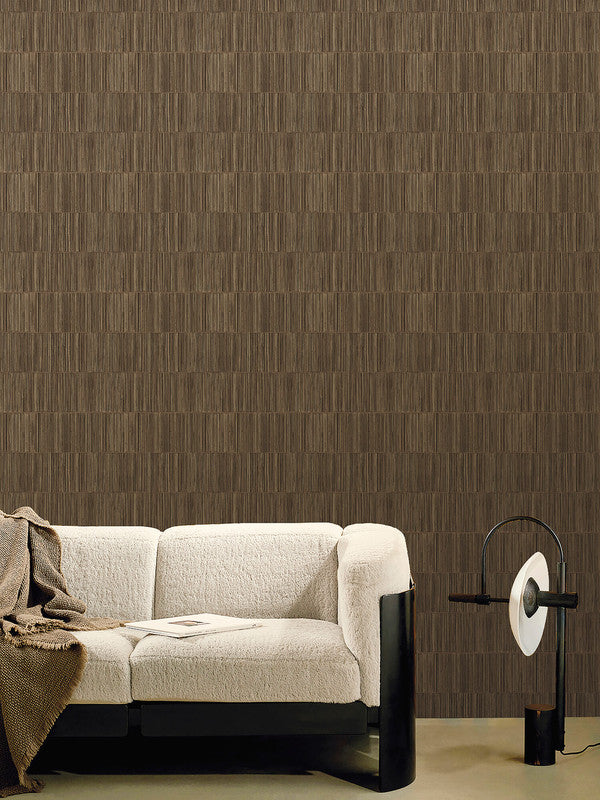 Bamboo Stripe Wallpaper in Gold/Bronze