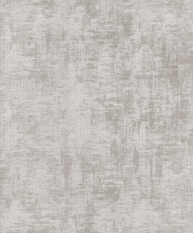 Distressed Plaster Wallpaper in Beige/Silver Grey
