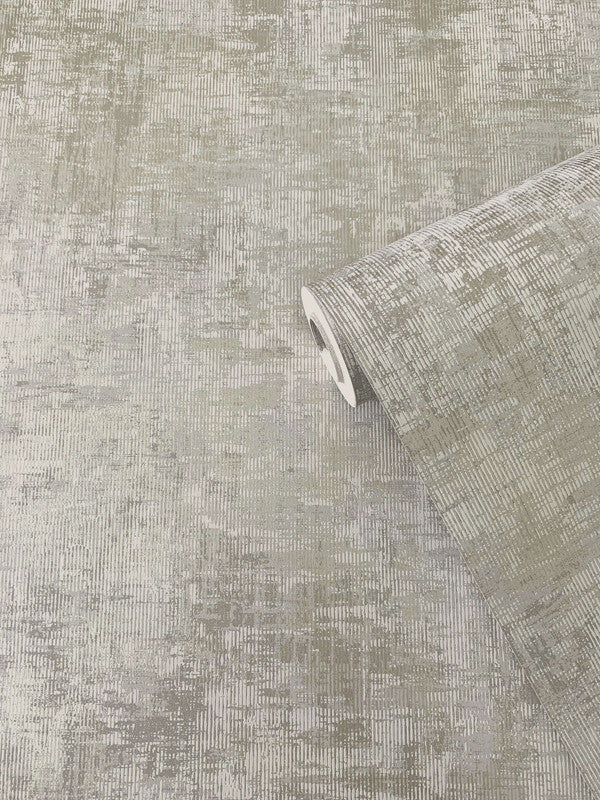 Concrete Industrial Wallpaper in Beige/Silver Grey