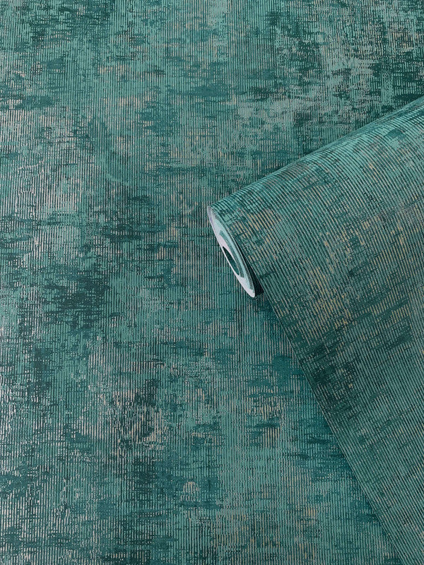 Distressed Plaster Wallpaper in Green