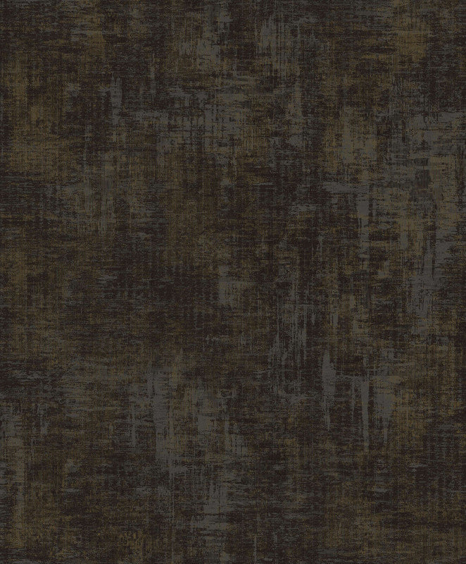 Distressed Plaster Wallpaper in Rose Gold/Black