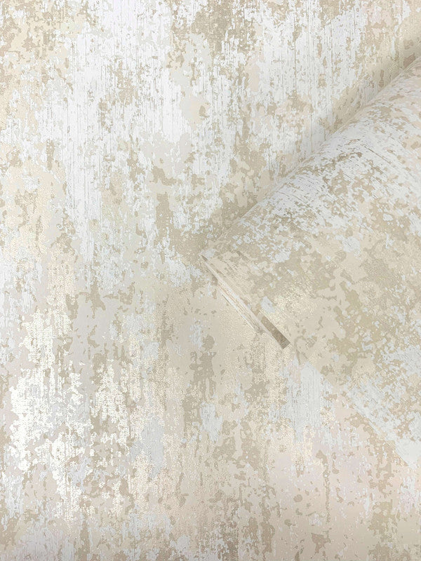 Concrete Industrial Wallpaper in Gold/Neutral