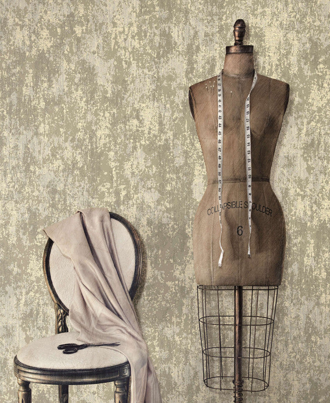 Concrete Industrial Wallpaper in Gold/Beige