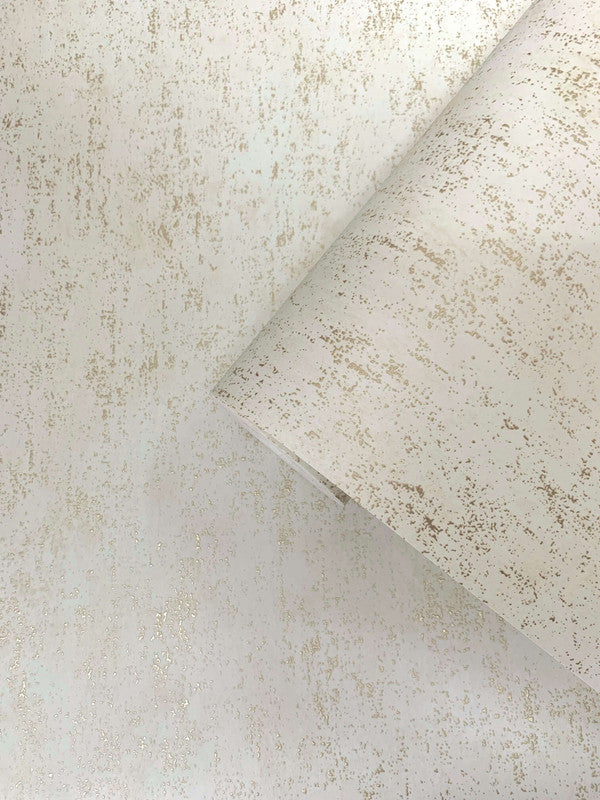 Speck Industrial Mottled Wallpaper in Gold/Cream