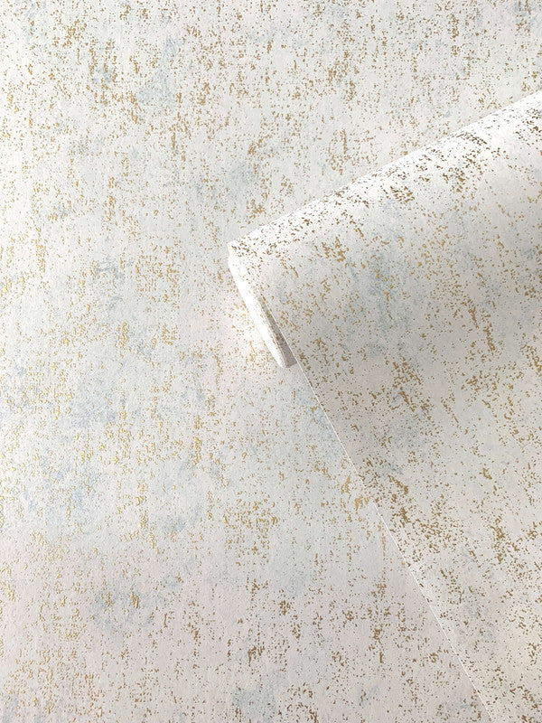 Speck Industrial Mottled Wallpaper in Gold/White