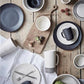 Salamanca Dinner Plate in Black & White Stripe design by Canvas
