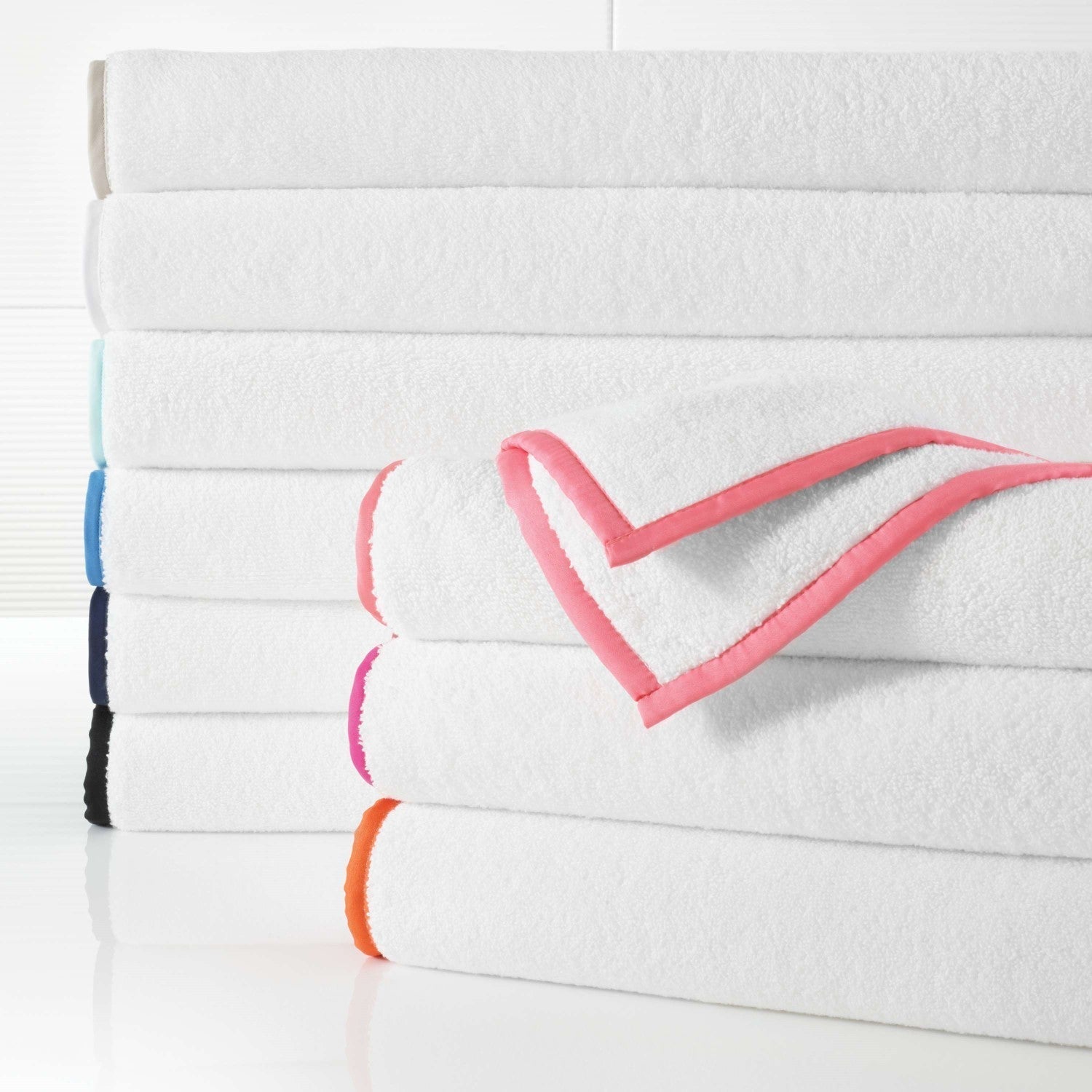 signature banded white indigo towel by annie selke sbwibs 3