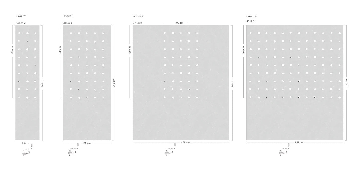 Snow LED Wallpaper in Various Colors by Meystyle