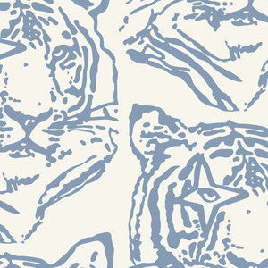 Star Tiger Wallpaper in Denim design by Aimee Wilder