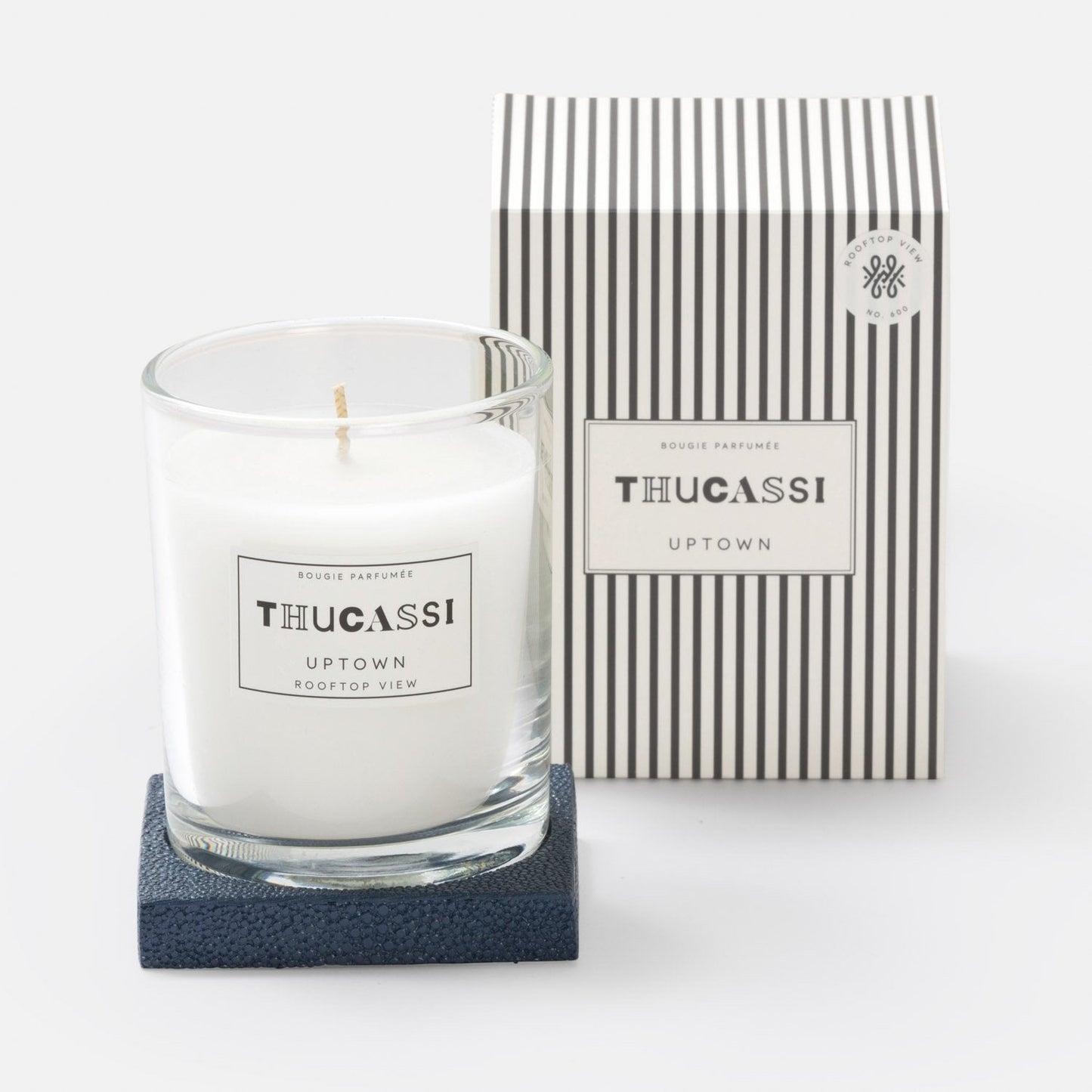 uptown candle with tray in various scents 1