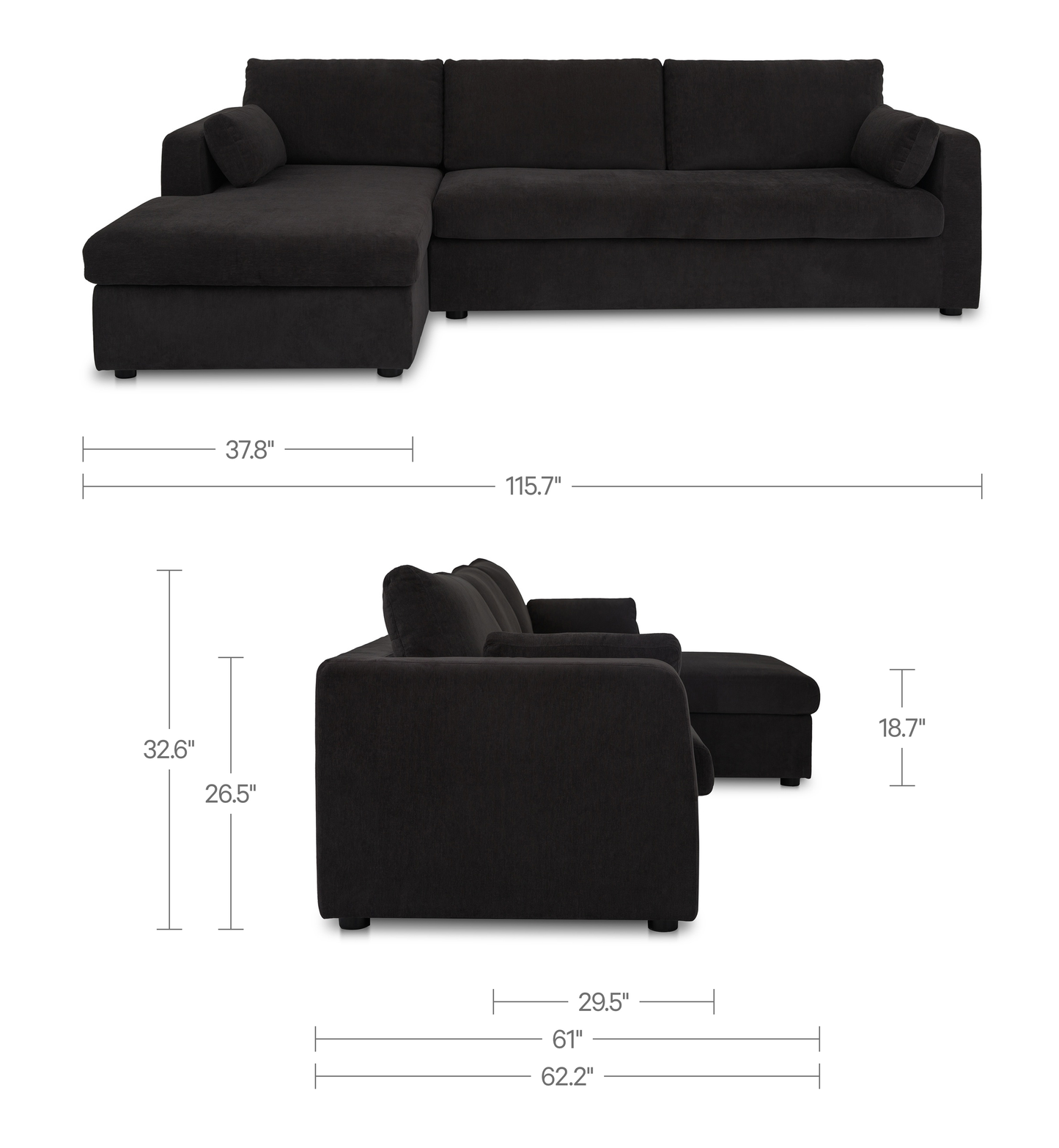 Burrow Sleeper Sectional With Storage Chaise Moes Home Collection Mhc Vv 1007 02 L 0 7