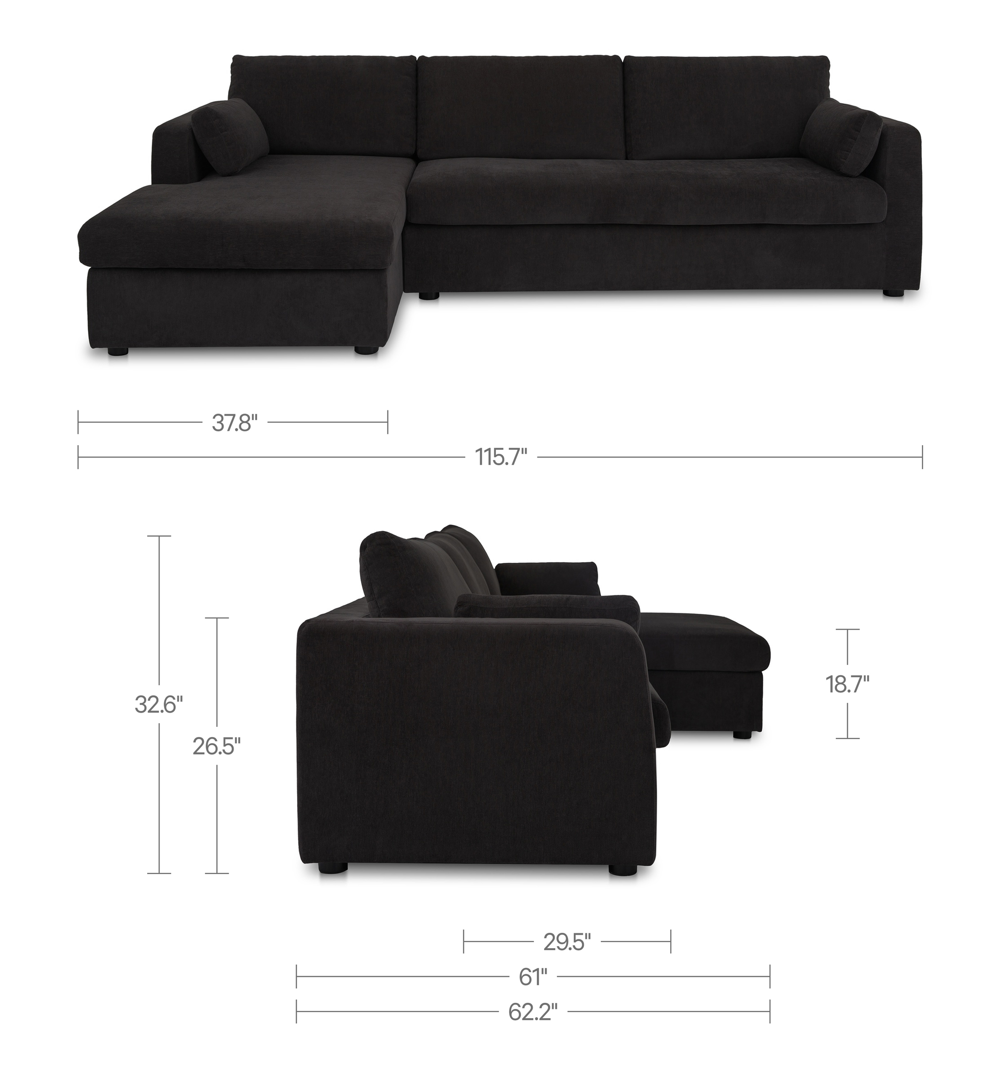 Burrow Sleeper Sectional With Storage Chaise Moes Home Collection Mhc Vv 1007 02 L 0 7