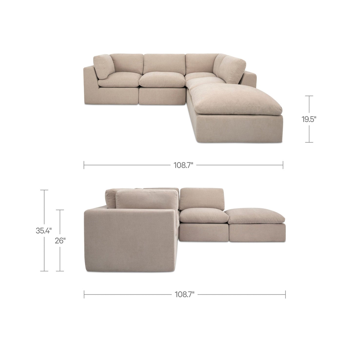 Cates Dream Modular Sectional Moes Home Collection Mhc Vv 1016 27 4
