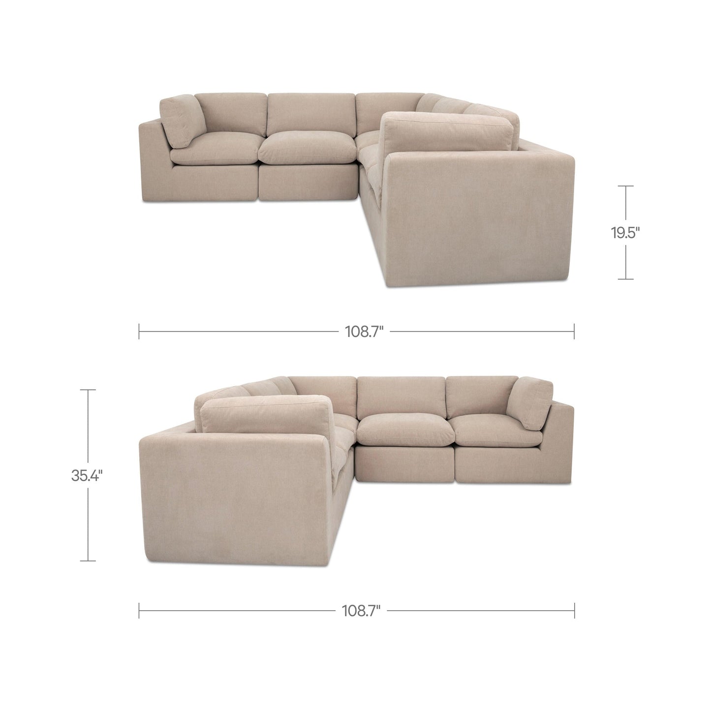 Cates Classic L Modular Sectional Moes Home Collection Mhc Vv 1017 27 4