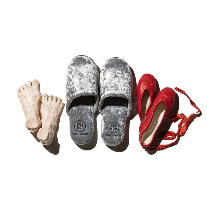Velvet Slipper Large in Silver