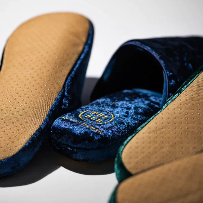 Velvet Slipper Small in Navy Blue