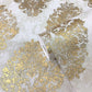 Metallic Damask Mottled Wallpaper in Gold/Beige