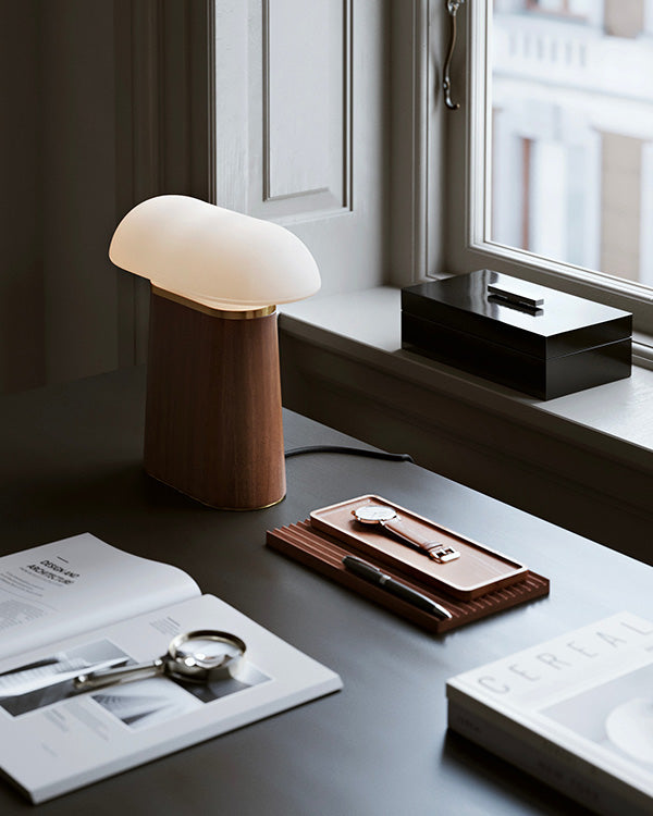 WOUD Table lamp on Black desk