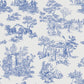 Apocalypse Toile Wallpaper in White/Cobalt