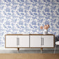 Apocalypse Toile Wallpaper in White/Cobalt