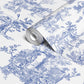 Apocalypse Toile Wallpaper in White/Cobalt