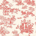 Apocalypse Toile Wallpaper in Swiss Coffee/Red