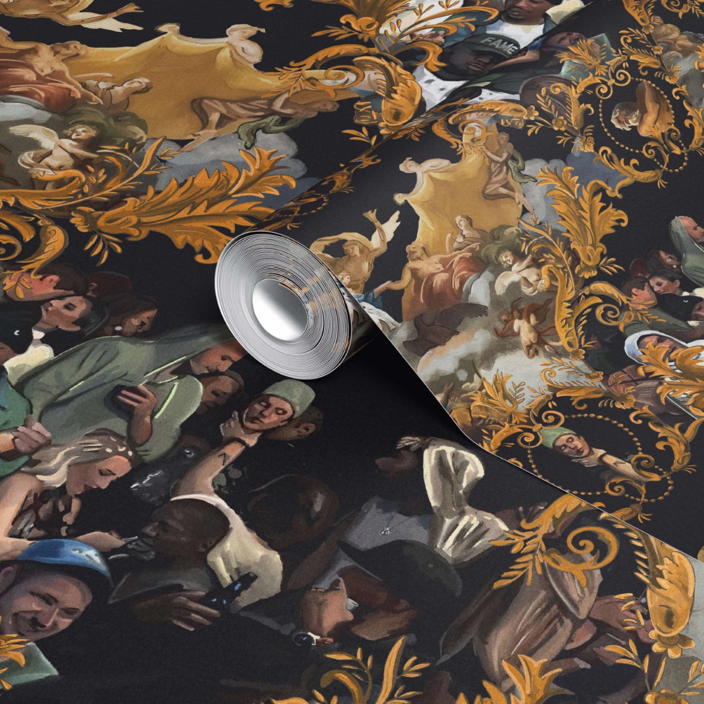 God Save the Biebs Wallpaper in Black/Gold