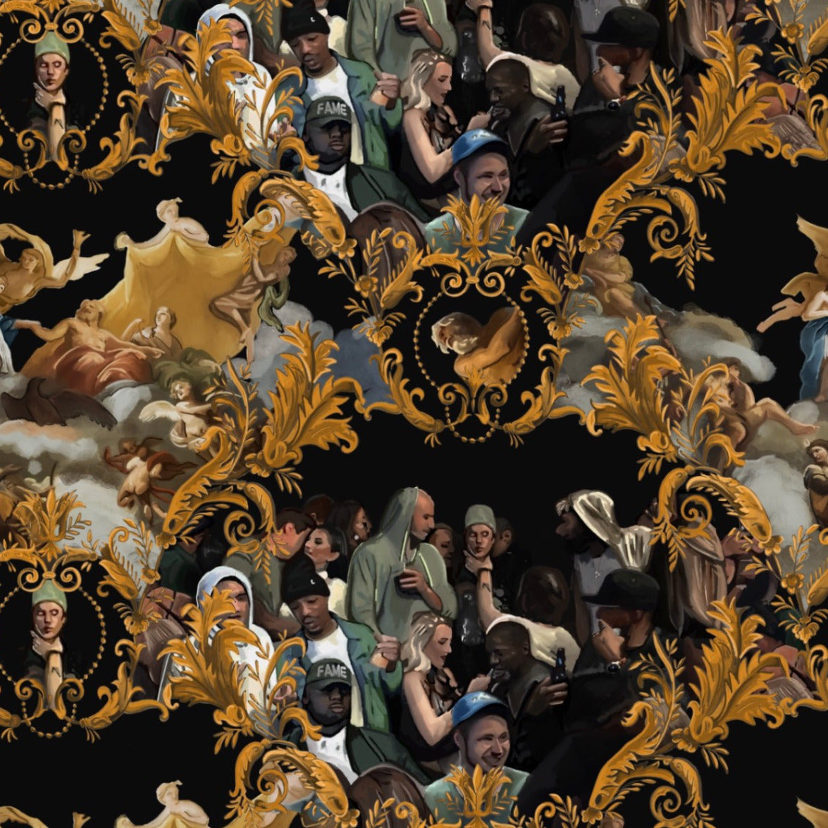 God Save the Biebs Wallpaper in Black/Gold