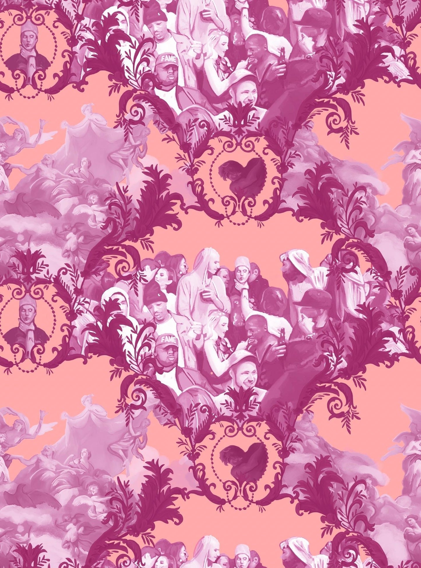 God Save the Biebs Wallpaper in Blush/Pinks