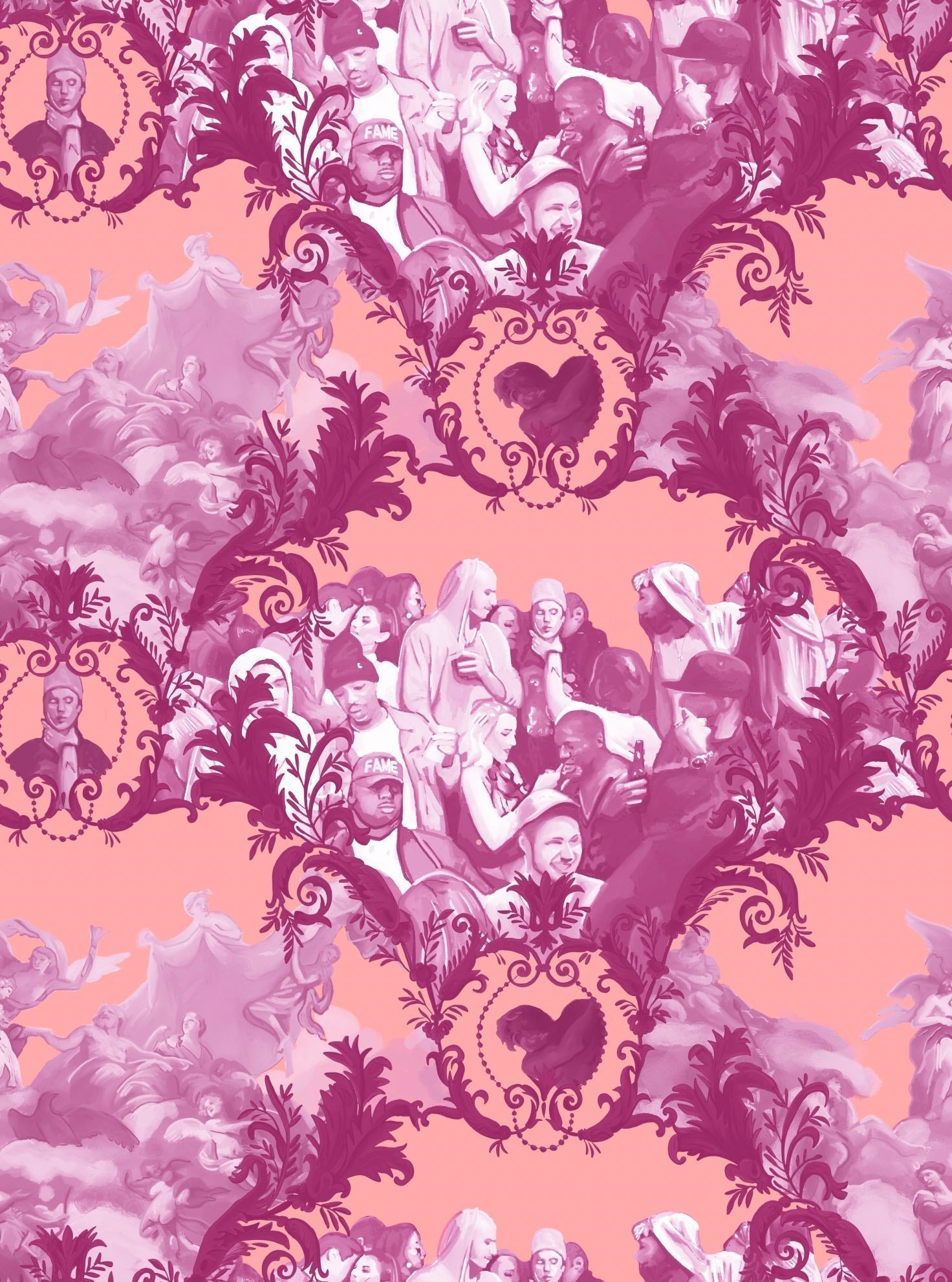 God Save the Biebs Wallpaper in Blush/Pinks