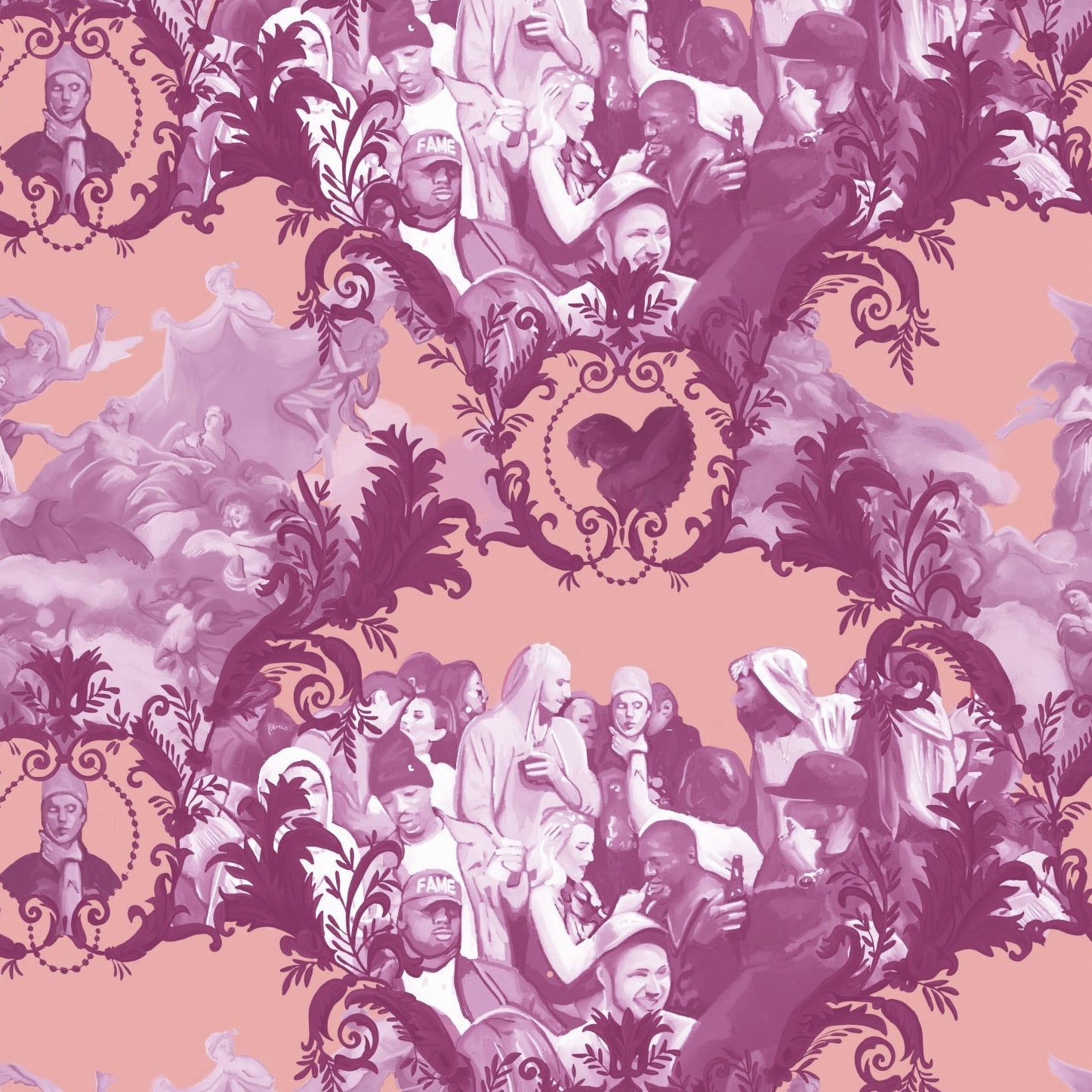 God Save the Biebs Wallpaper in Blush/Pinks