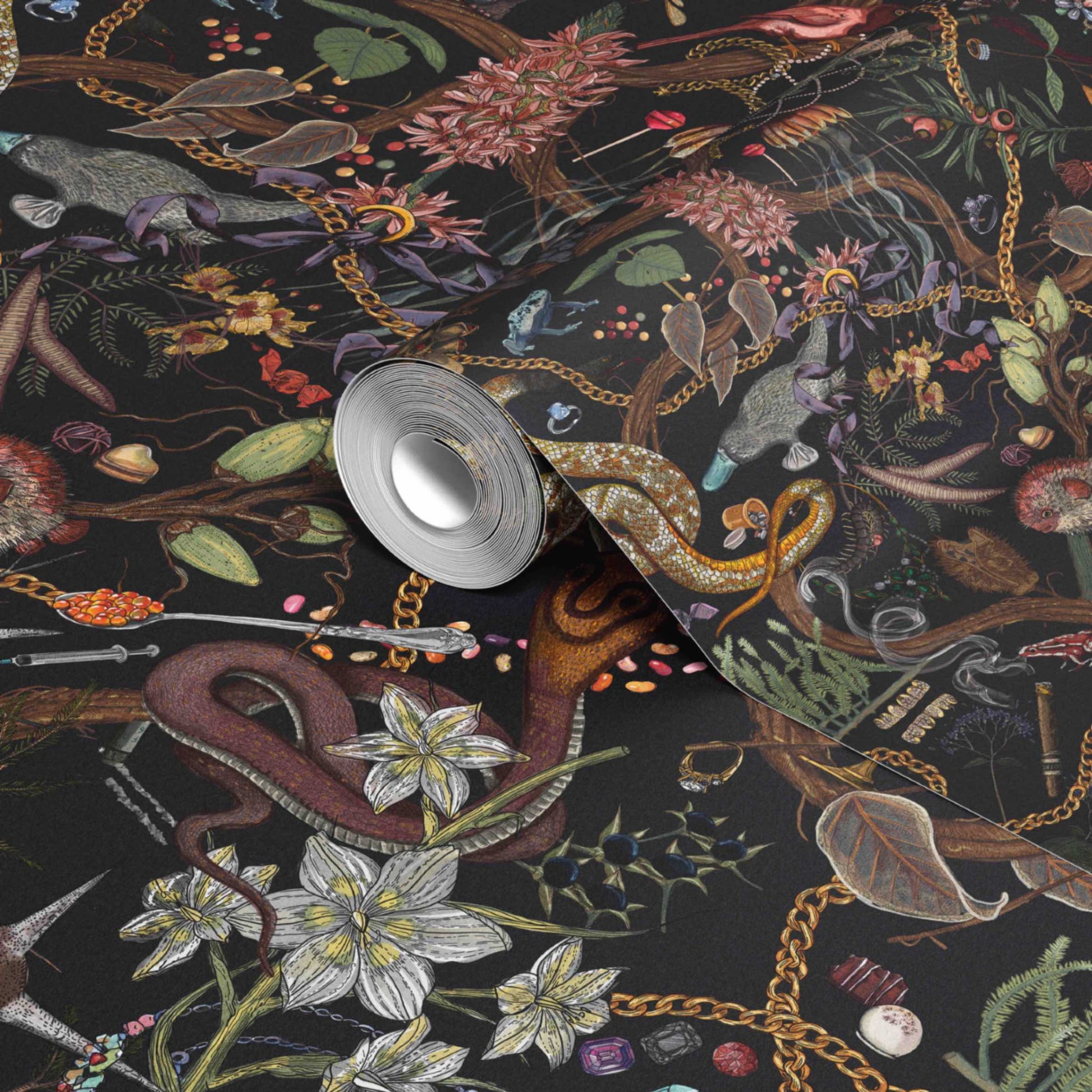 Glamour Life Wallpaper in Black/Multi