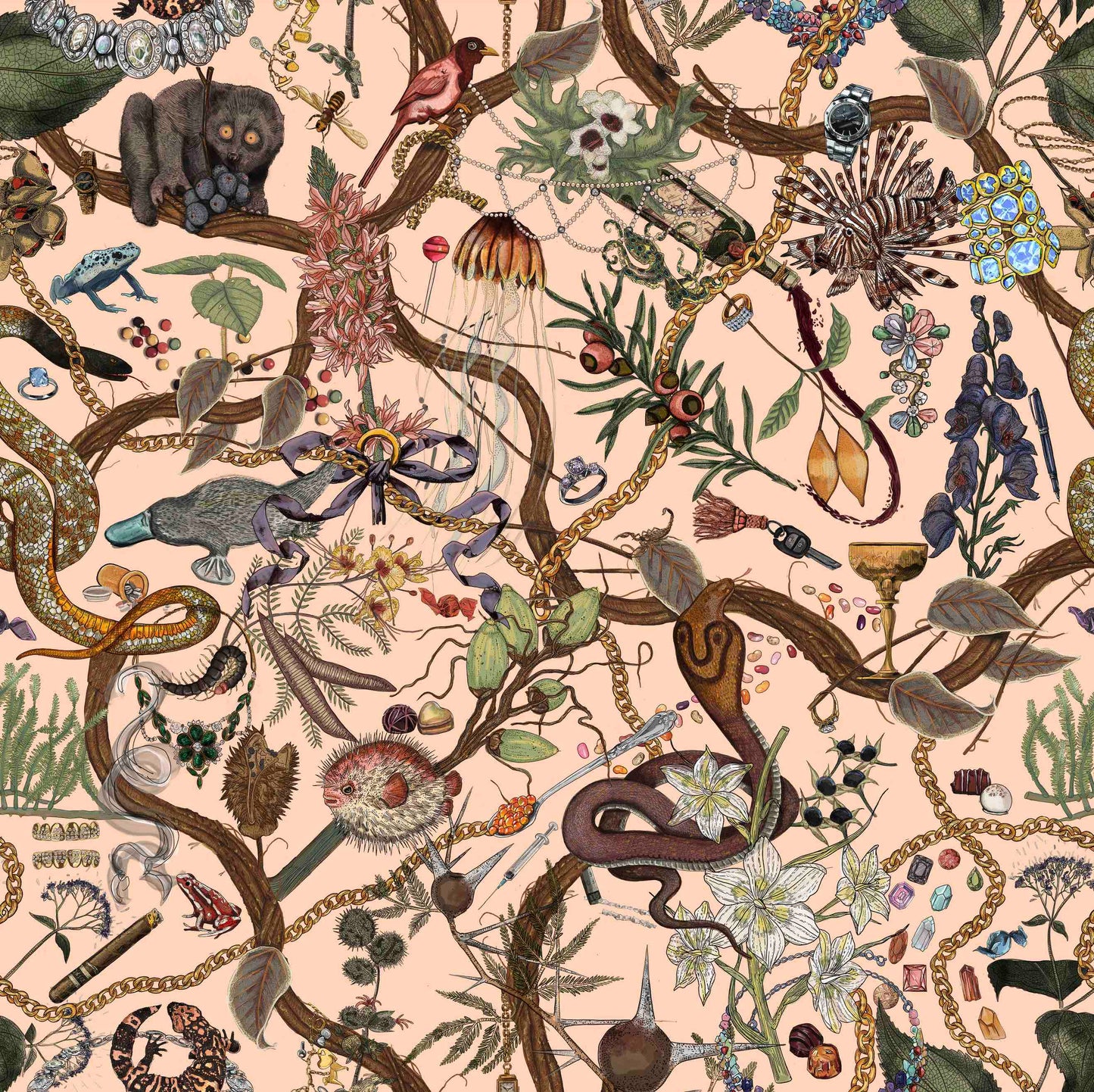 Glamour Life Wallpaper in Blush