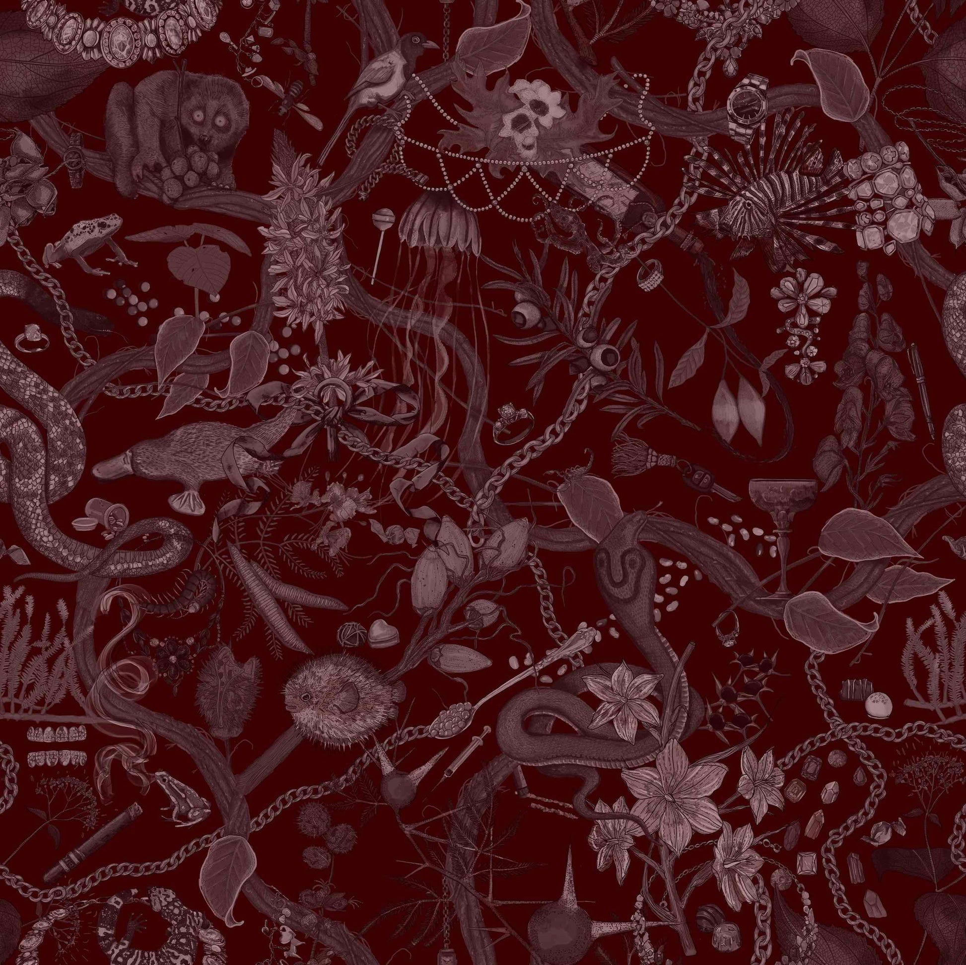 Glamour Life Wallpaper in Wine/Wine
