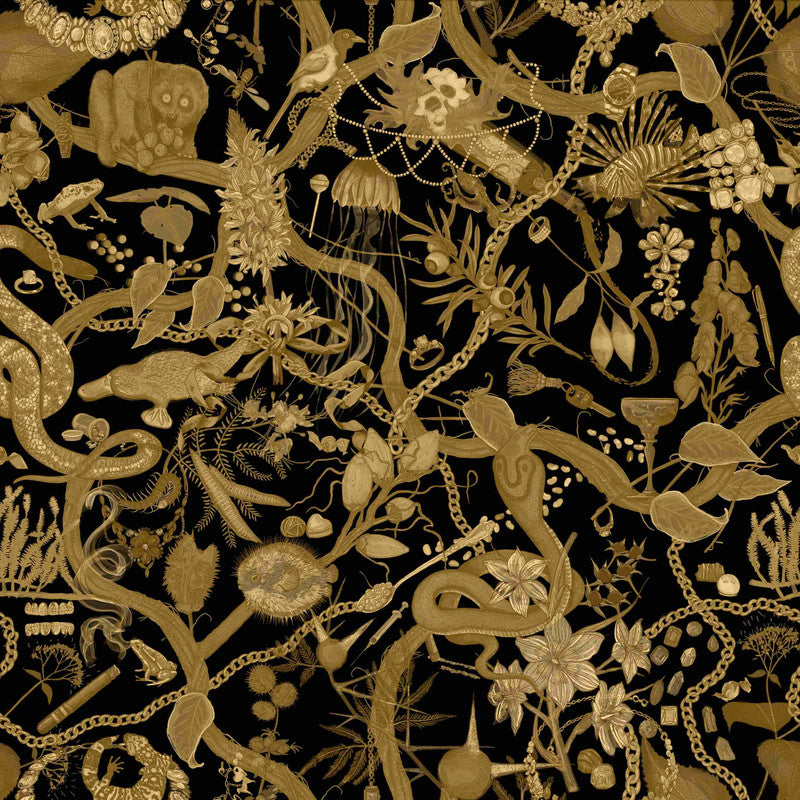 Sample Glamour Life Wallpaper in Black/Gold