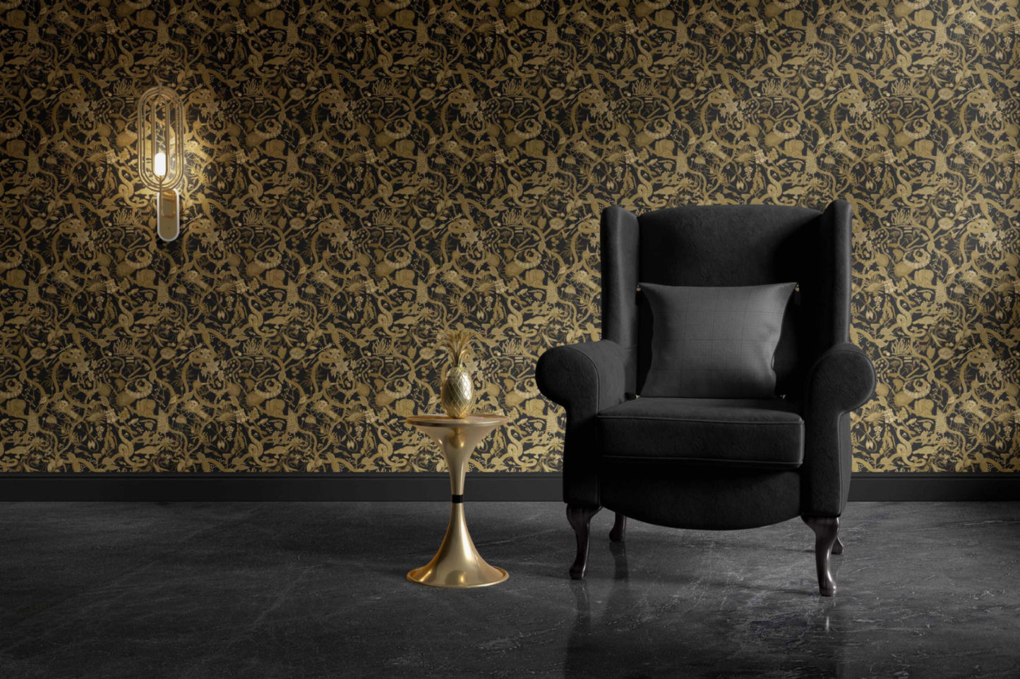 Glamour Life Wallpaper in Black/Gold