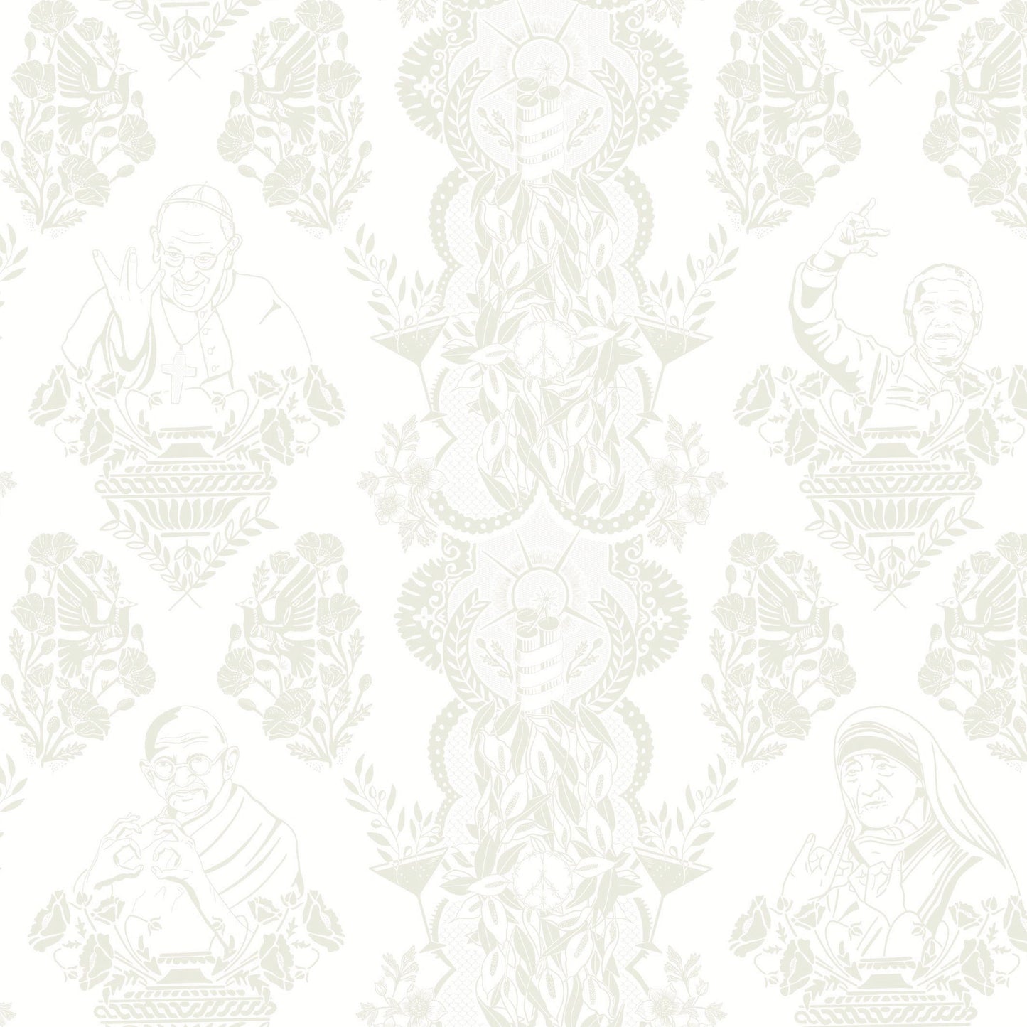 Real Ones Wallpaper in White/White