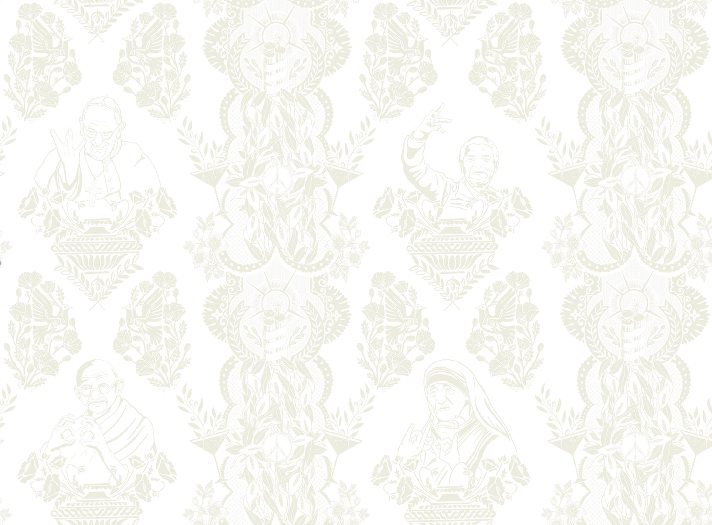 Real Ones Wallpaper in White/White