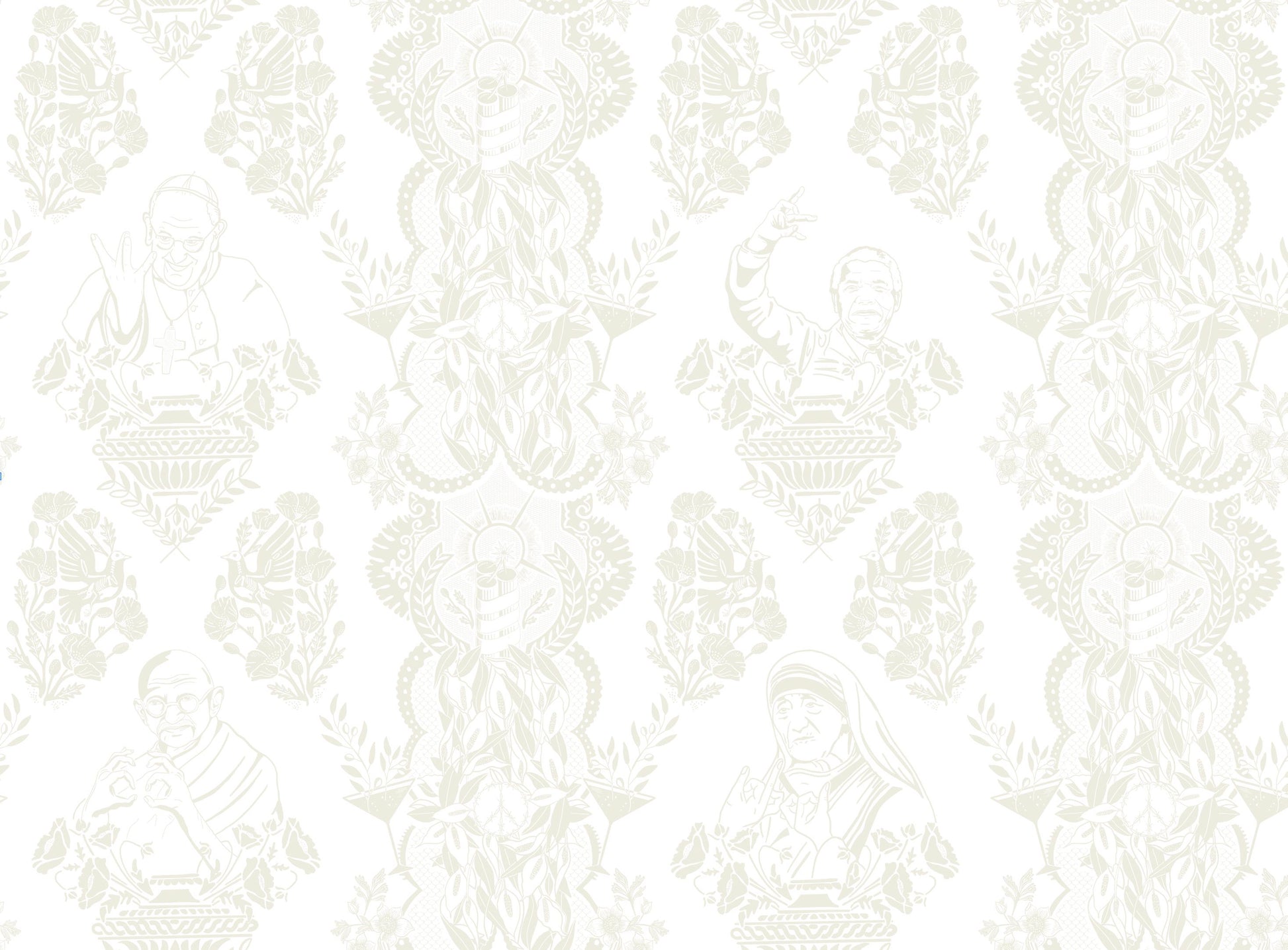 Real Ones Wallpaper in White/White