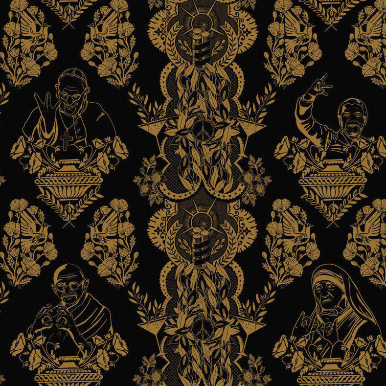 Sample Real Ones Wallpaper in Black/Gold