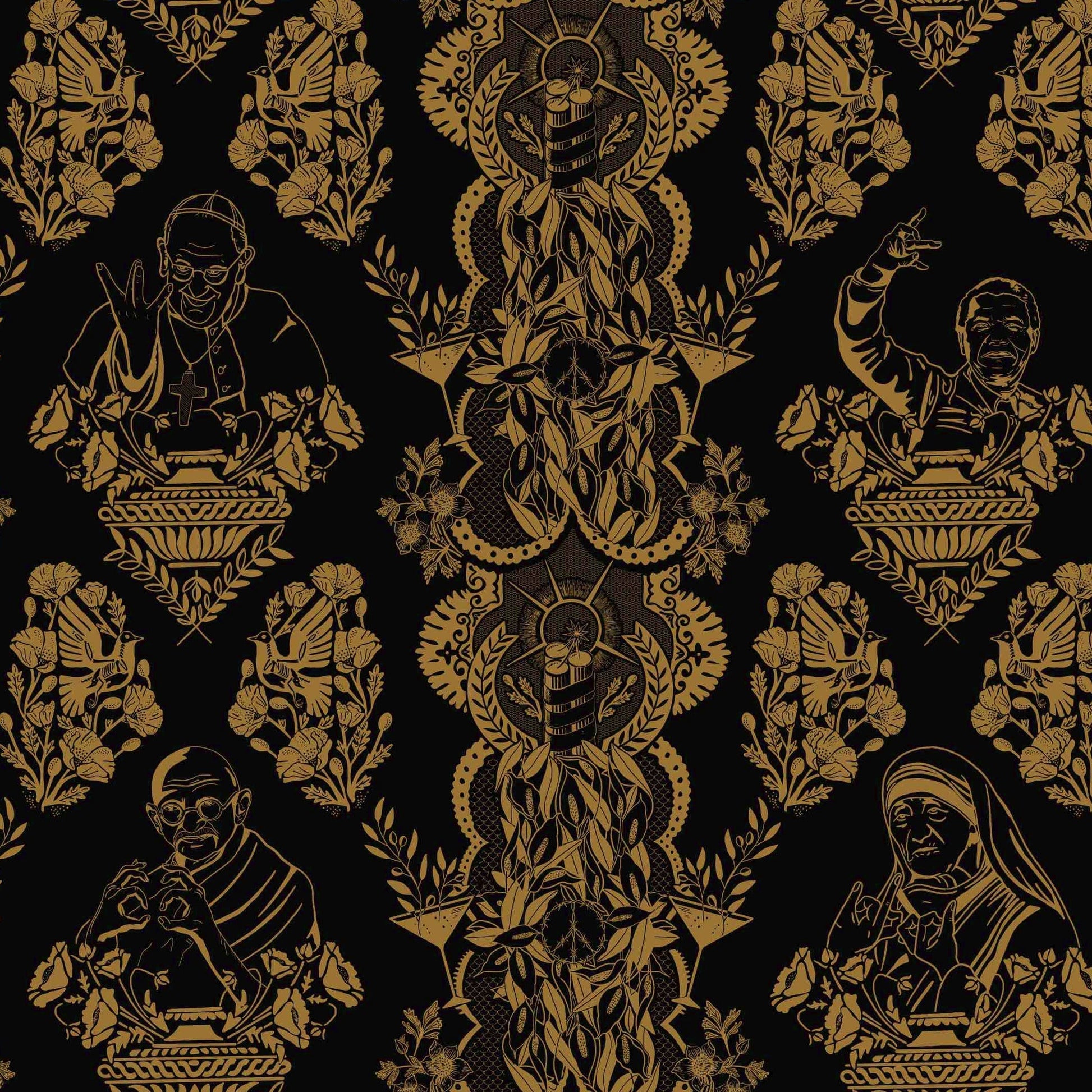 Real Ones Wallpaper in Black/Gold