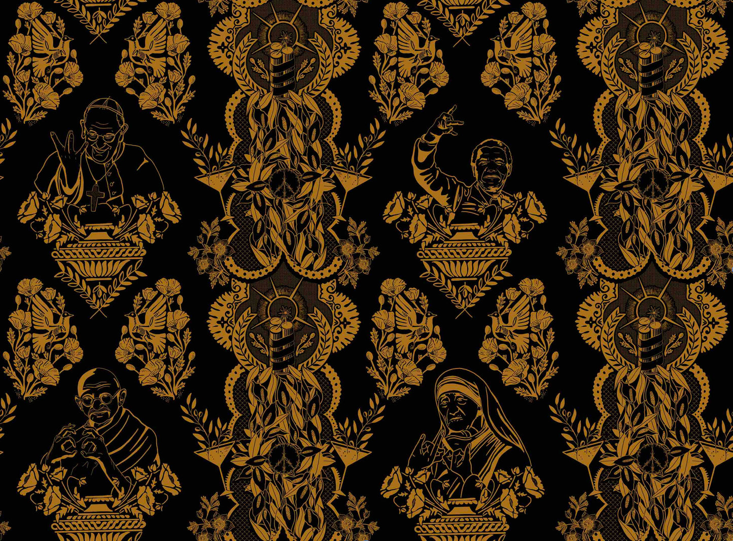 Real Ones Wallpaper in Black/Gold
