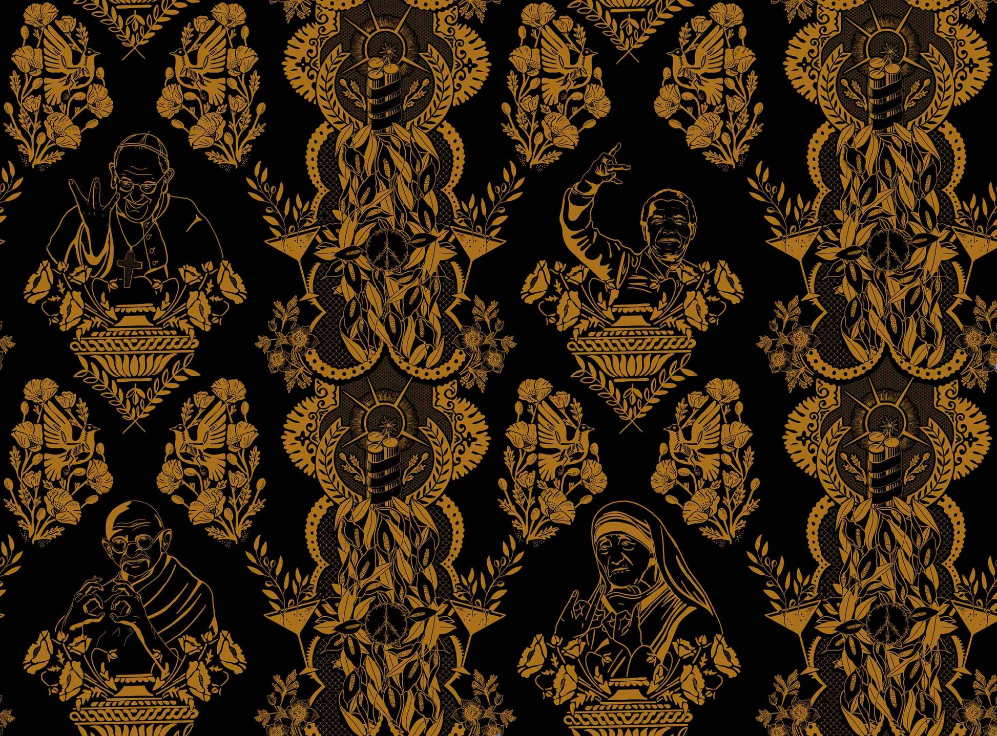 Real Ones Wallpaper in Black/Gold