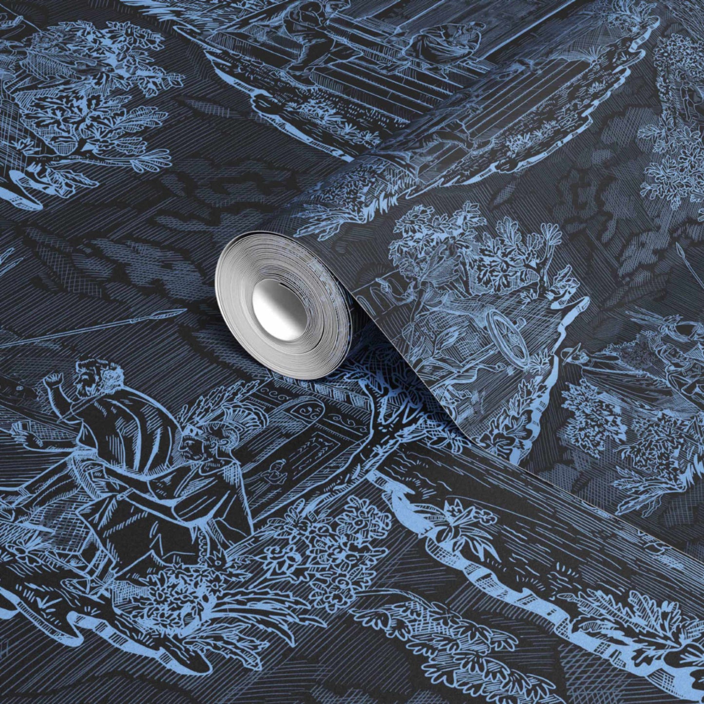 Thuglife Wallpaper in Black/Light Blue
